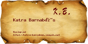 Katra Barnabás névjegykártya
